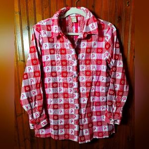 Christmas Candy Cane Button Up
